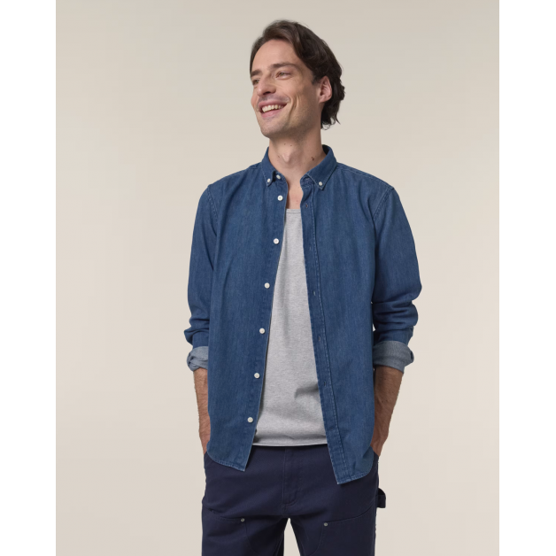 STANLEY DENIM SHIRT vyriški džinsiniai marškiniai, 235g