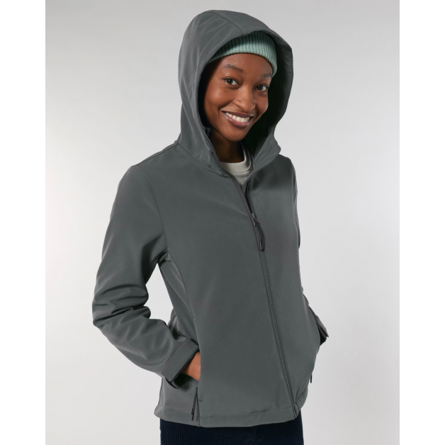 STELLA DISCOVERER moteriška softshell striukė su gobtuvu, 342g